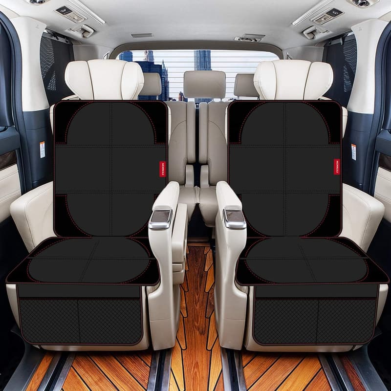 Waterproof Car Seat Protectors for Kids & Pets - 2 Pack Black