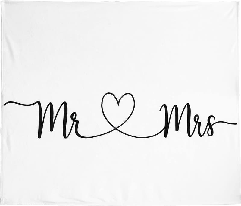 Mr. and Mrs. Throw Blanket - Soft Wedding Gift for Couples