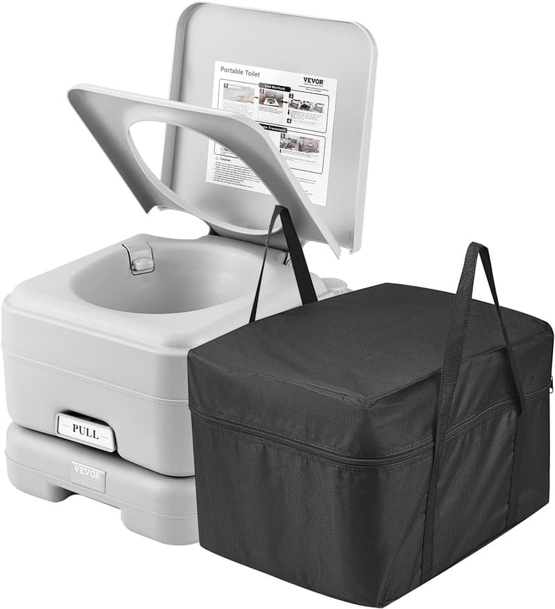 Portable Camping Toilet with 3.2 Gal Pressurized Flush