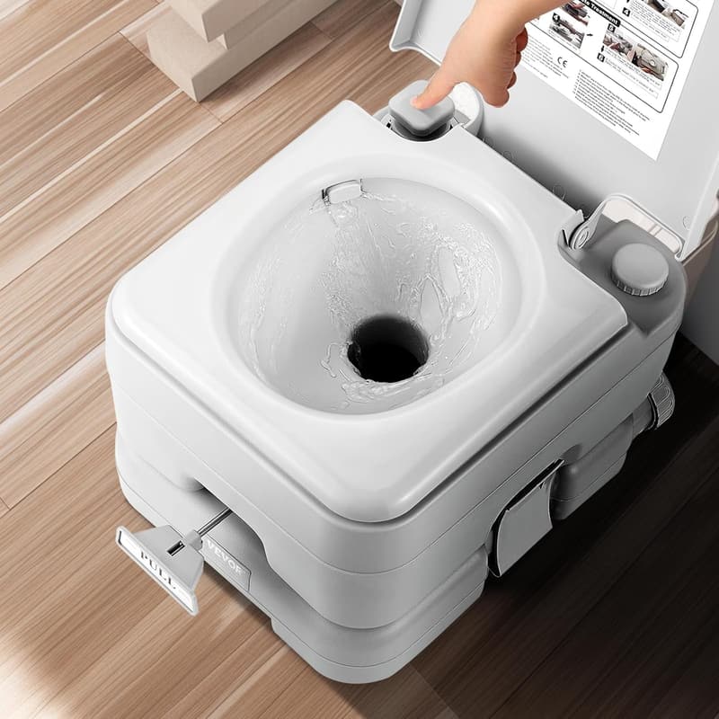 Portable Camping Toilet with 3.2 Gal Pressurized Flush