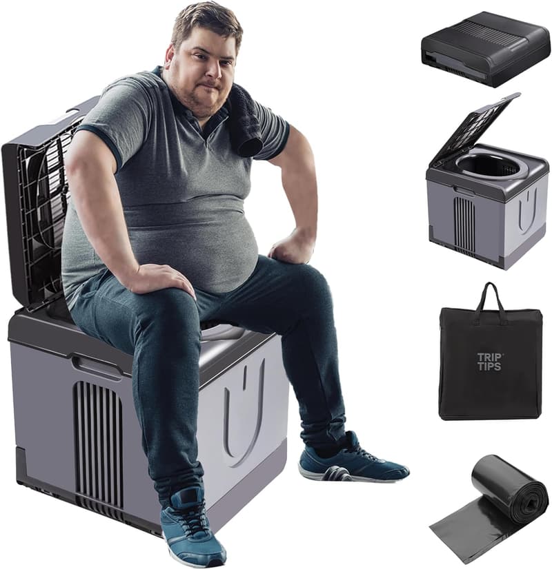 Extra Large Portable Toilet for Camping and Travel