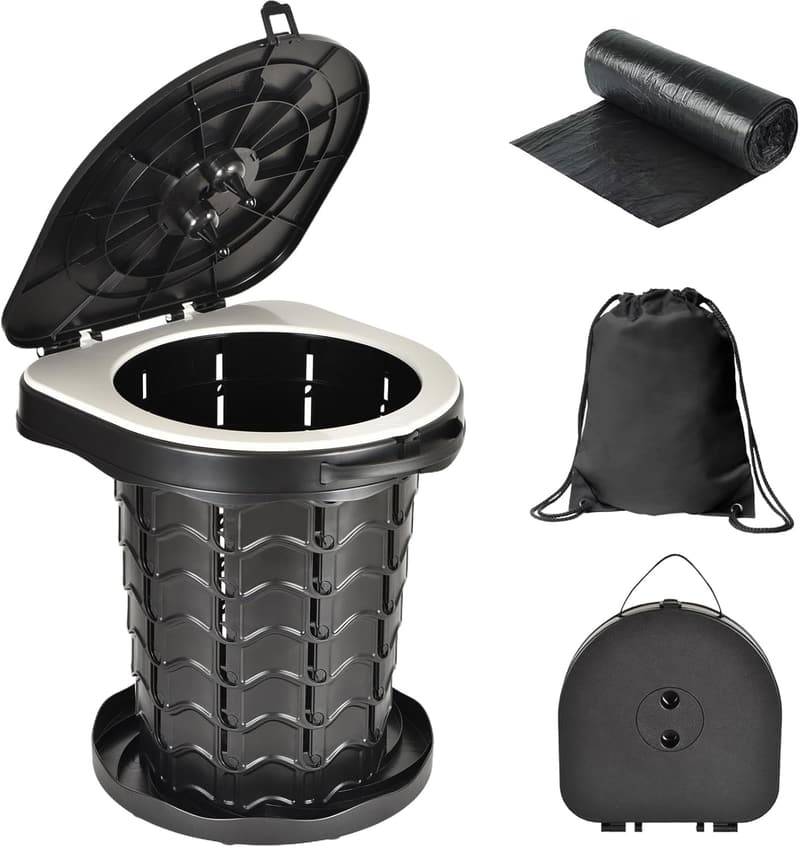 Portable Adjustable Camping Toilet for Adults and Kids
