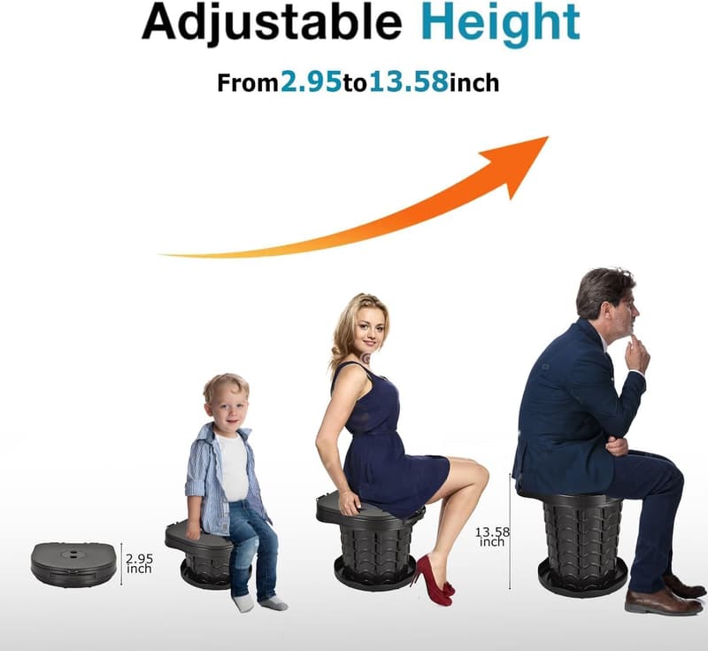 Portable Adjustable Camping Toilet for Adults and Kids