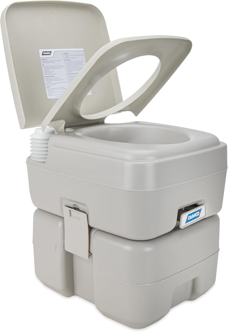 Portable 5.3-Gallon Toilet with Detachable Tank & Easy Transport