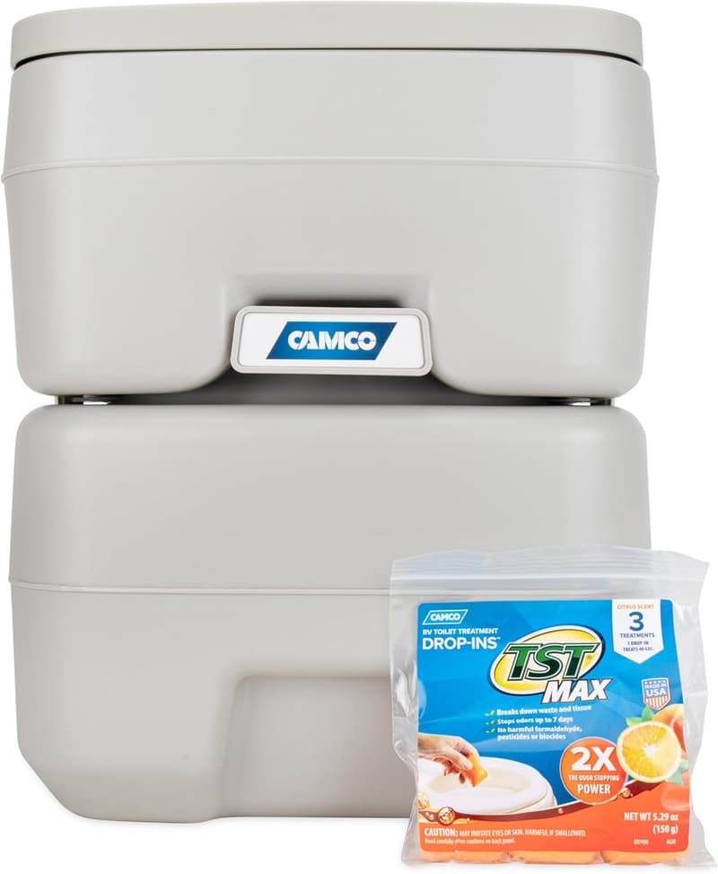 Portable 5.3-Gallon Toilet with Detachable Tank & Easy Transport