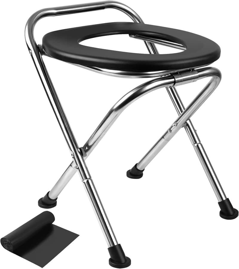 Portable Stainless Steel Toilet Seat for Camping Travel
