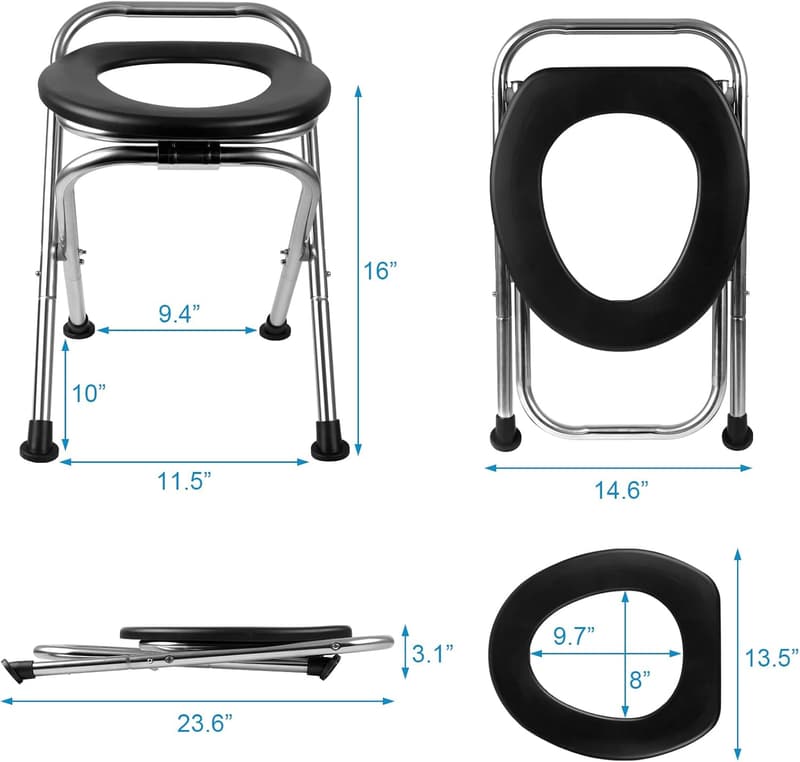 Portable Stainless Steel Toilet Seat for Camping Travel