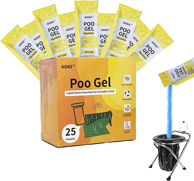 Lemon Portable Toilet Deodorizing Gel Powder - 25 Pack