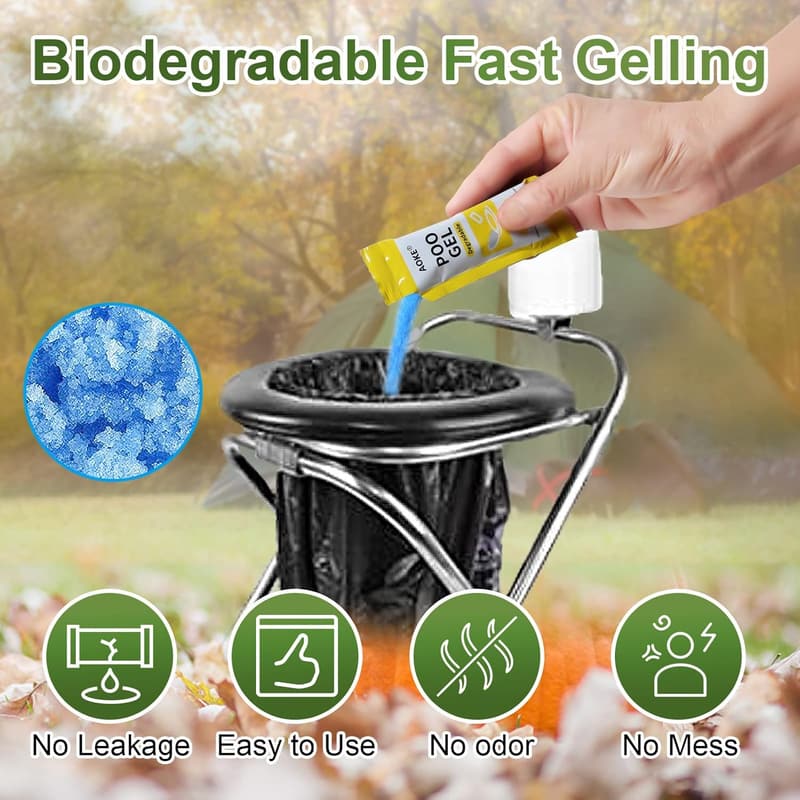 Lemon Portable Toilet Deodorizing Gel Powder - 25 Pack