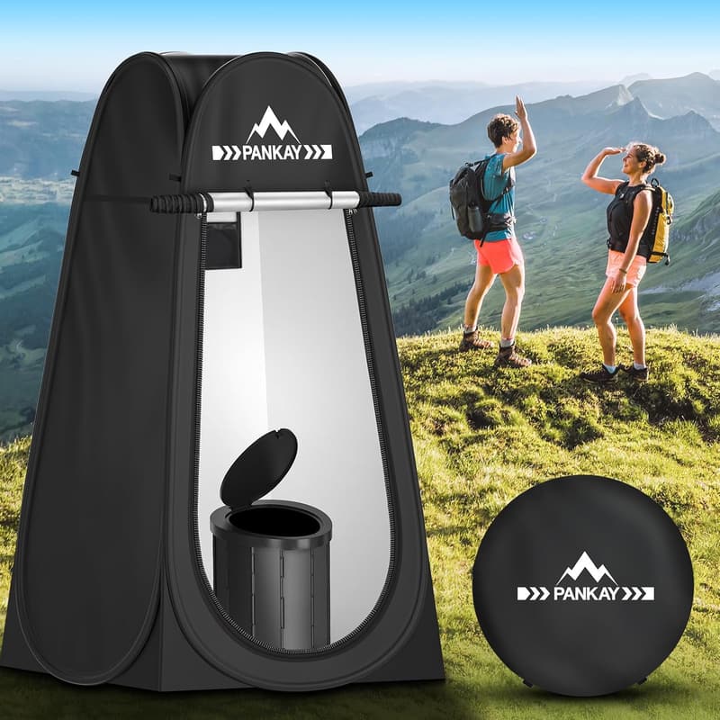 Portable Camping Toilet with Privacy Tent and Carry Bag