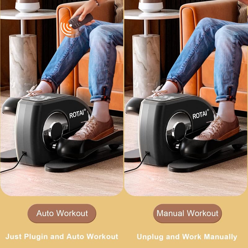 Electric Seated Leg Pedal Exerciser for Seniors' Home Rehab