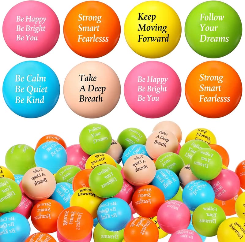 Motivational Foam Stress Balls - 36 Pcs Inspirational Bulk Set