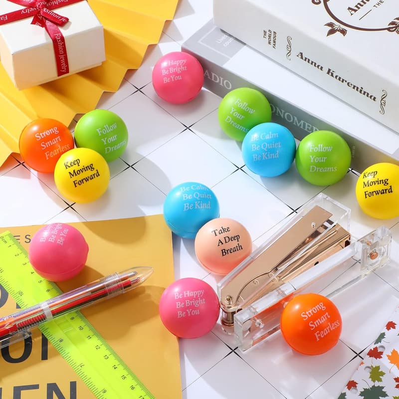 Motivational Foam Stress Balls - 36 Pcs Inspirational Bulk Set