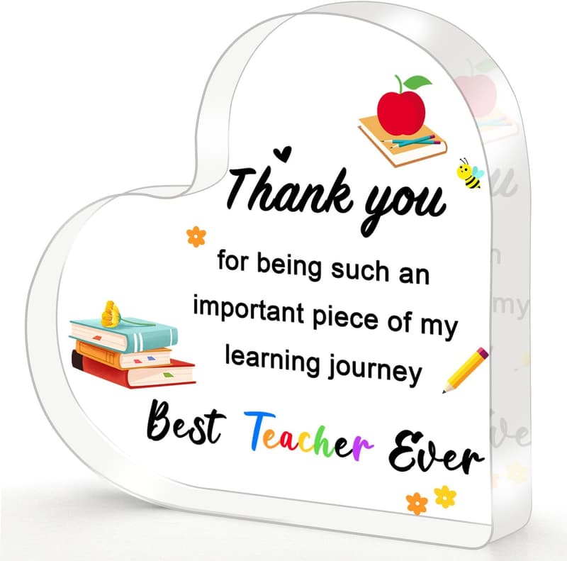 Teacher Appreciation 2025 - Heart-Shaped Acrylic Keepsake