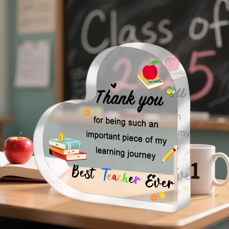 Teacher Appreciation 2025 - Heart-Shaped Acrylic Keepsake