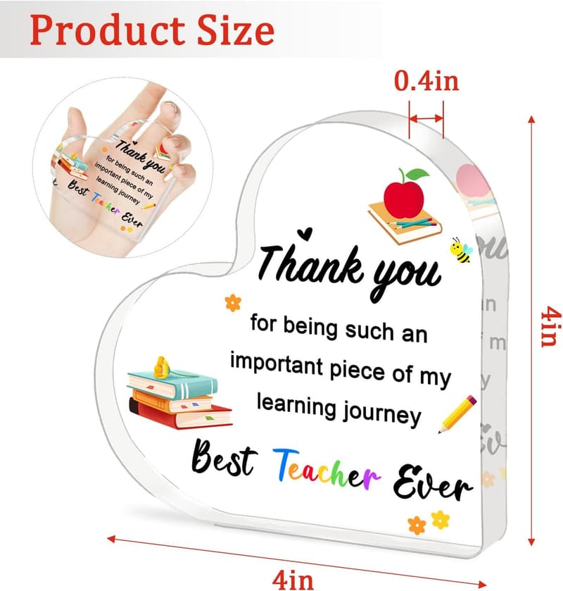 Teacher Appreciation 2025 - Heart-Shaped Acrylic Keepsake