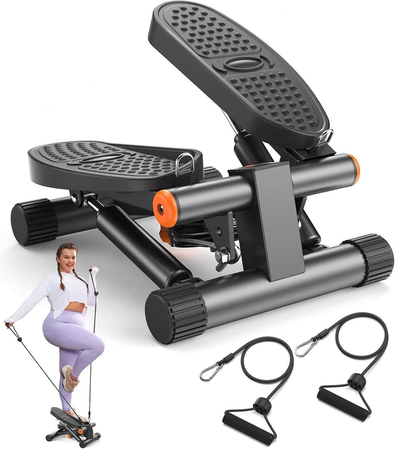 Mini Stair Stepper for Home Workout with Resistance Bands