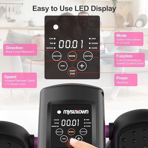 Portable Under Desk Elliptical Machine for Seniors - 12 Speeds