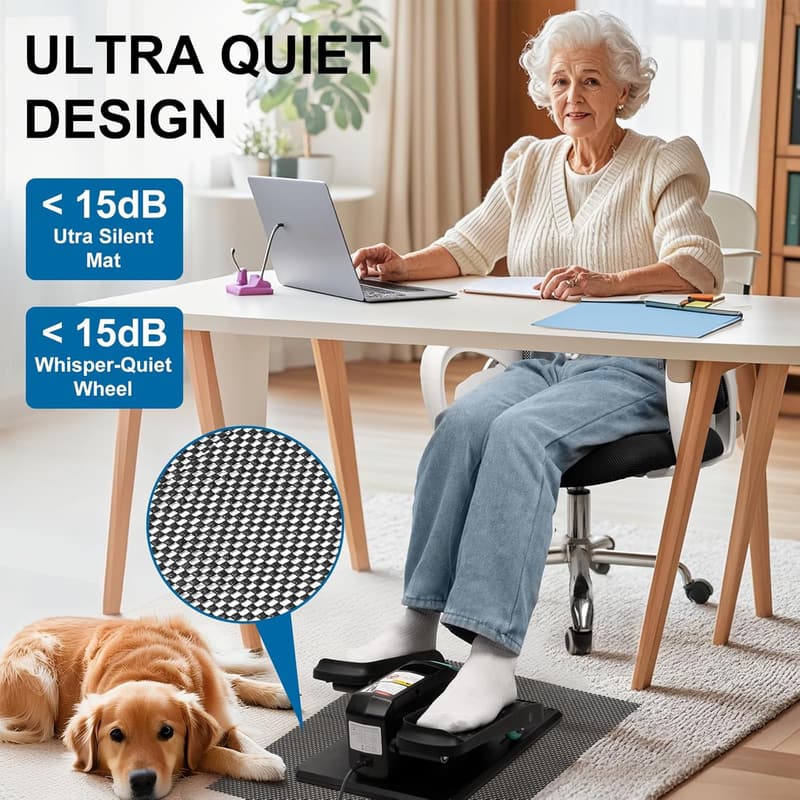 Mini Motorized Under Desk Elliptical for Seniors, 12-Speed