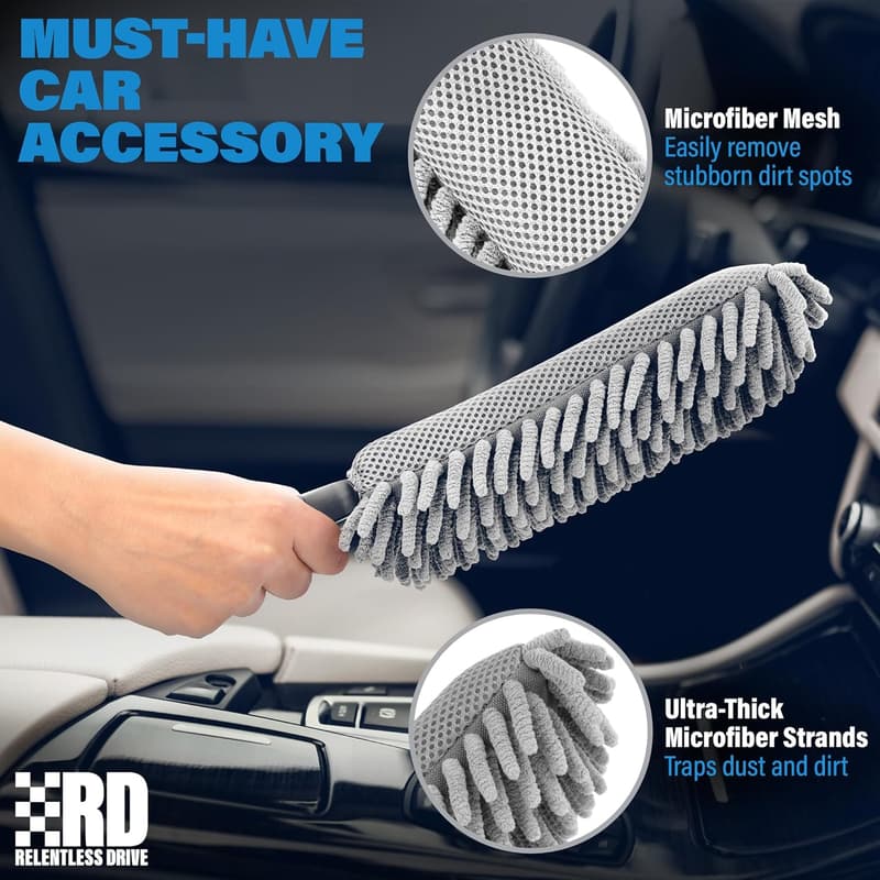 Interior Car Duster Brush - Lint & Scratch Free, Women’s Accessory