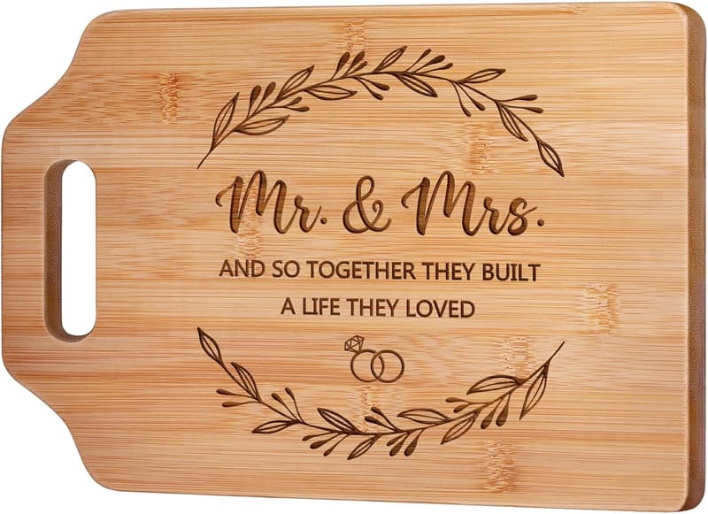 2025 Wedding Cutting Board for Couples - Mr. & Mrs. Design