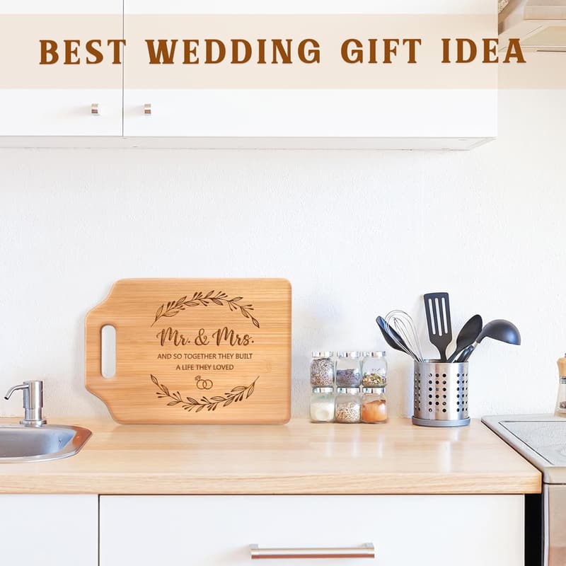 2025 Wedding Cutting Board for Couples - Mr. & Mrs. Design