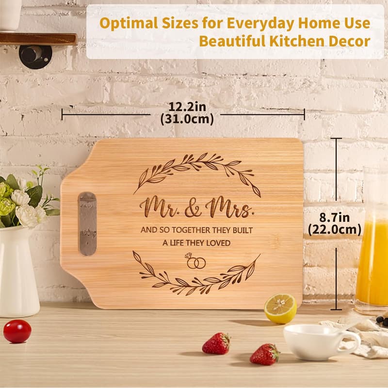 2025 Wedding Cutting Board for Couples - Mr. & Mrs. Design