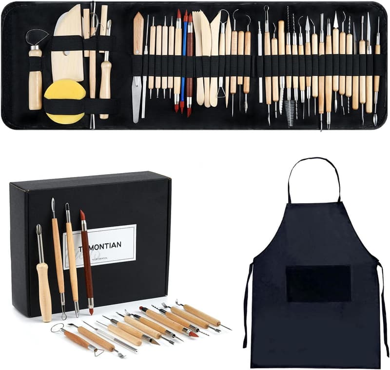 Pottery Tool Kit - 43-Piece Sculpting Set with Carrying Case
