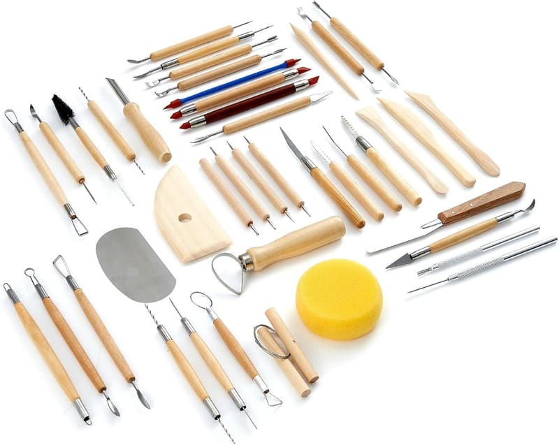 Pottery Tool Kit - 43-Piece Sculpting Set with Carrying Case