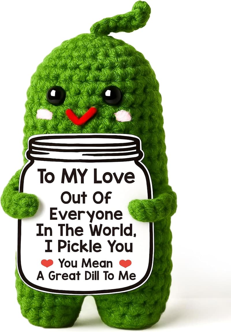 Handmade Crochet Pickle - Romantic Anniversary Gift for Couples
