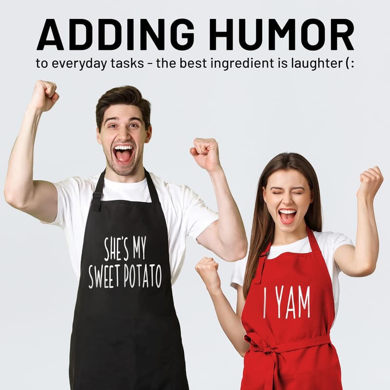 Wedding Couple Aprons - Funny Gift Set for Him & Her