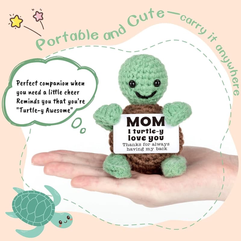 Handmade Crochet Turtle Gift for Mother's Day