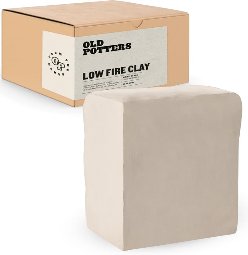 10 lbs White Low Fire Pottery Clay for Wheel Throwing and Sculpting