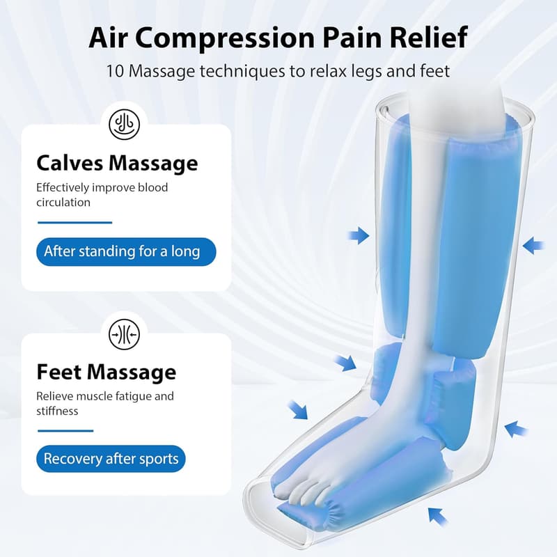 Leg Massager with Air Compression for Pain Relief and Relaxation