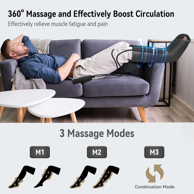 Leg Massager with Air Compression for Pain Relief & Circulation