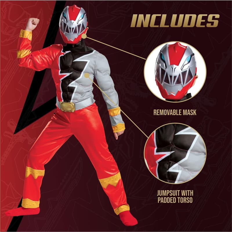 Kids' Red Ranger Muscle Costume