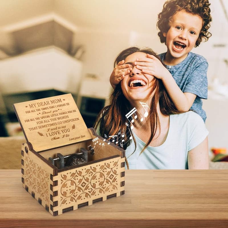 Personalized Antique Music Box for Mother's Birthday Gift