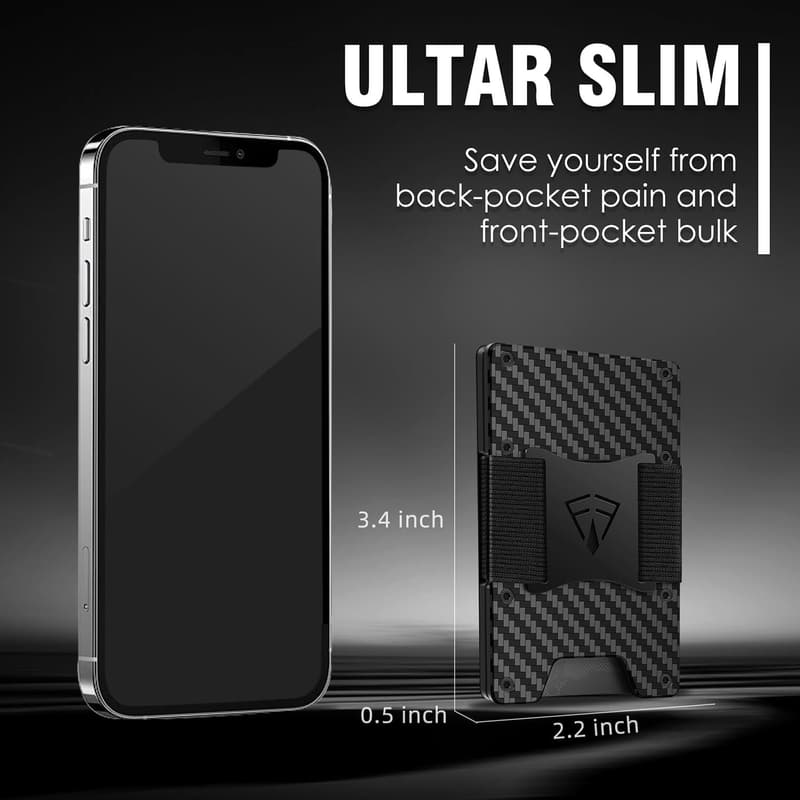 Slim Carbon Fiber Wallet with RFID Blocking for Men