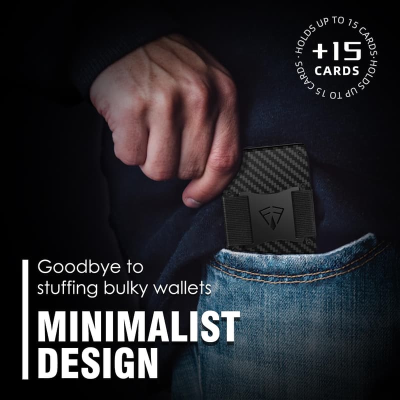Slim Carbon Fiber Wallet with RFID Blocking for Men