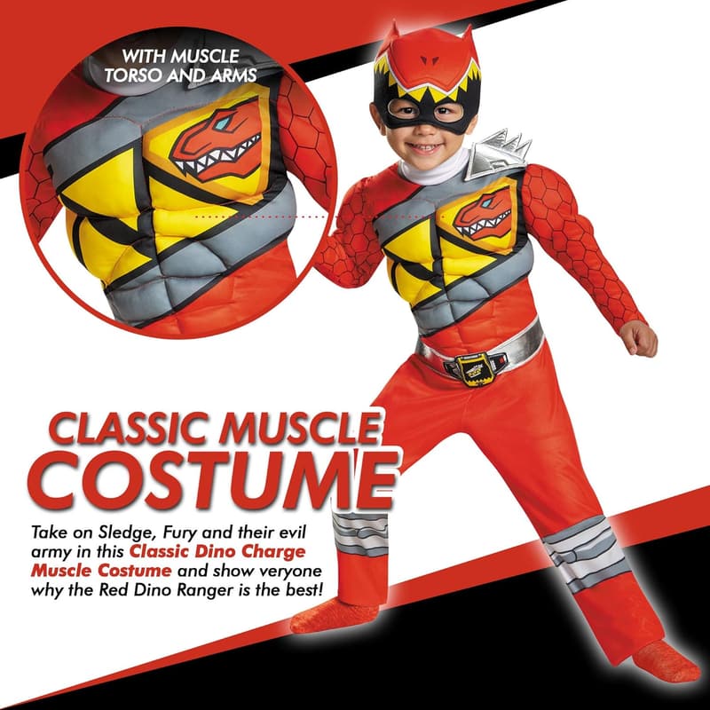 Toddler Red Power Rangers Costume - Official Licensed