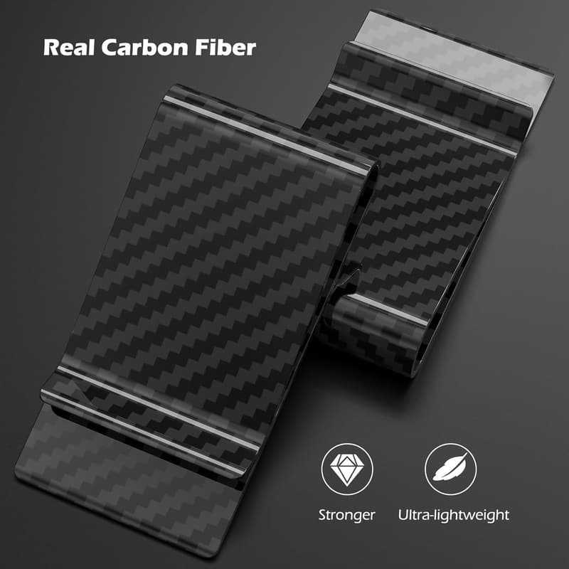 Carbon Fiber Minimalist Money Clip Front Pocket Wallet