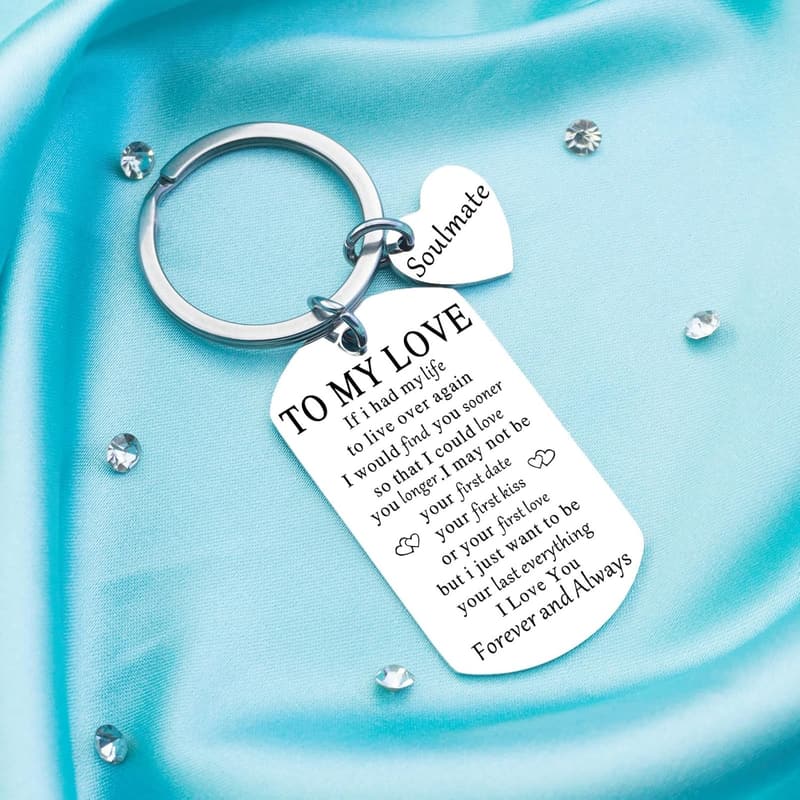 Romantic Anniversary Keychain for Soulmates, 