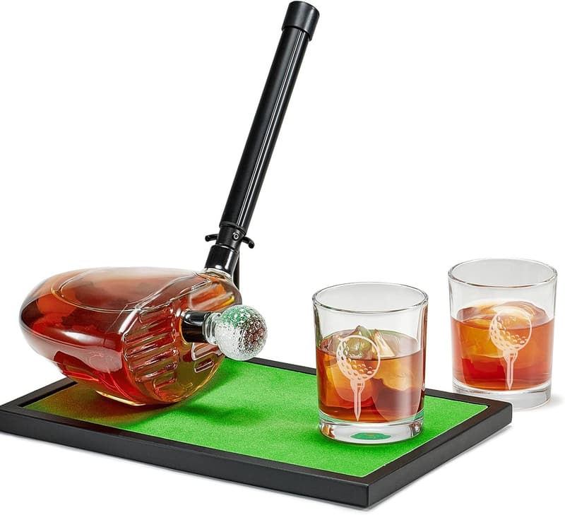 Golf Decanter Set with Shot Glasses - Perfect Birthday Gift for Dad