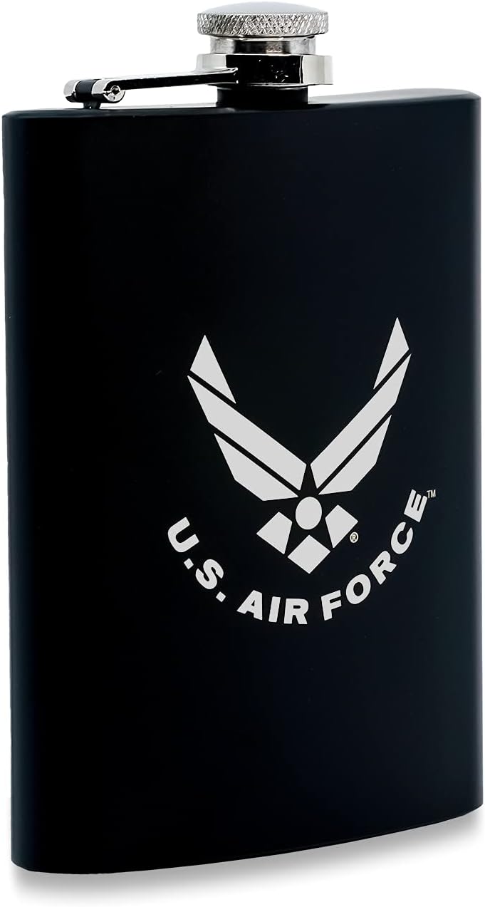 US Air Force 8 oz Stainless Steel Flask – Matte Black Gift