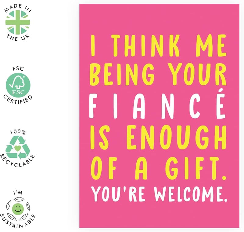 Fiancé Birthday Card - Funny Pun Gag with Stickers