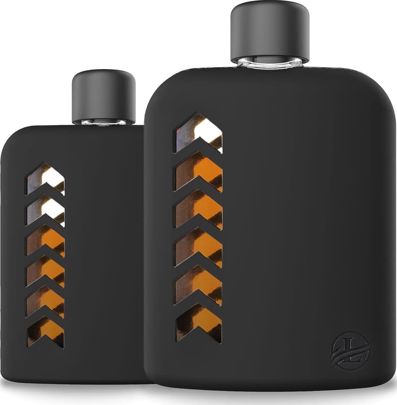 Modern Glass Flask Set with Silicone Seals - 100ml & 240ml
