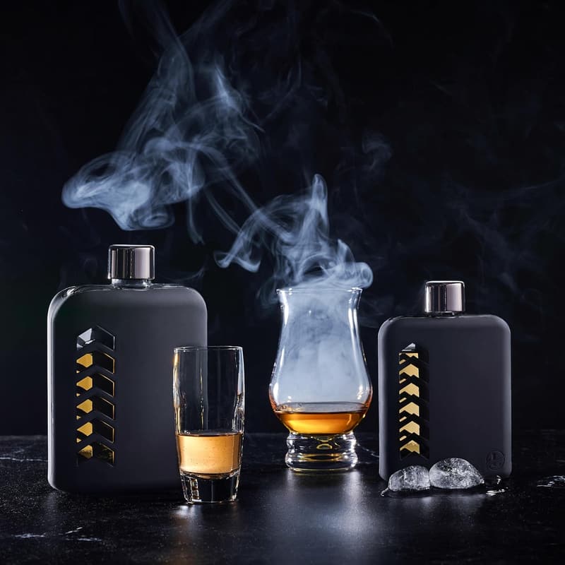 Modern Glass Flask Set with Silicone Seals - 100ml & 240ml
