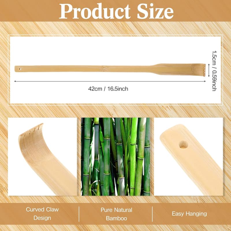 Bamboo Back Scratcher - 50 Pcs Manual Massager for Relief