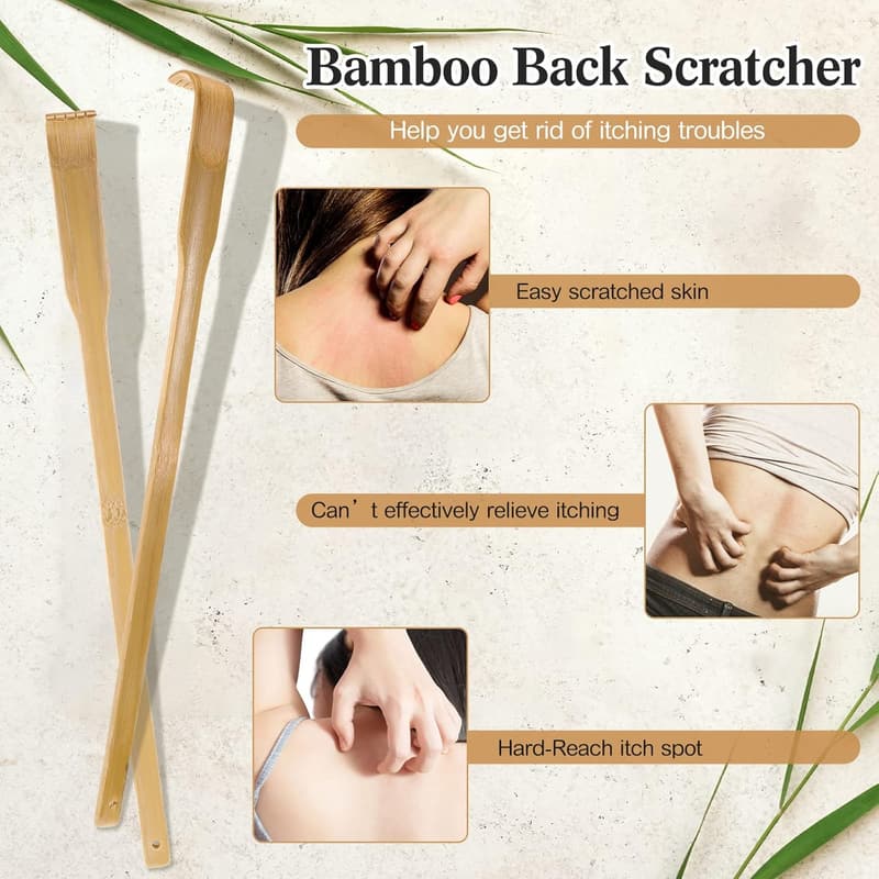 Bamboo Back Scratcher - 50 Pcs Manual Massager for Relief