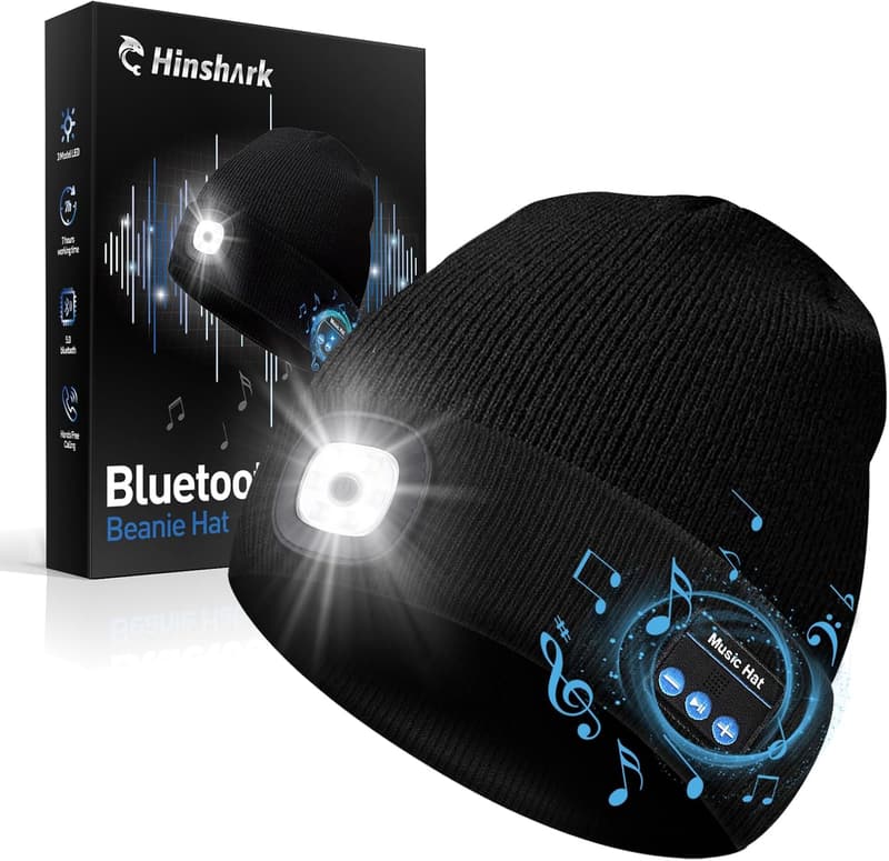 LED Bluetooth Beanie Hat for Men - Perfect Birthday Gift